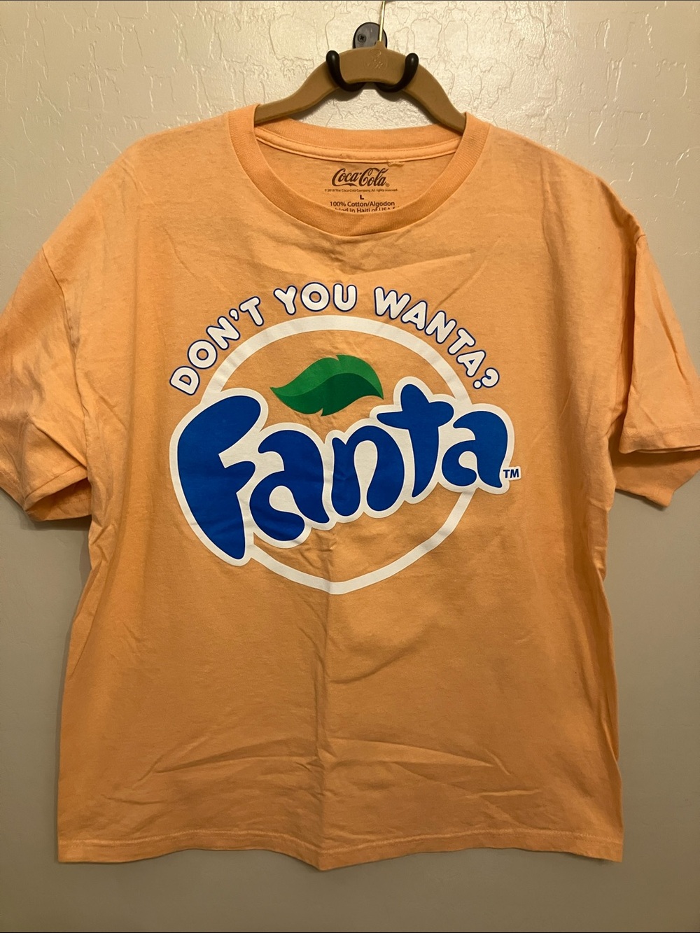 Coca Cola Peach-Orange Fanta Logo Short Sleeve Tee